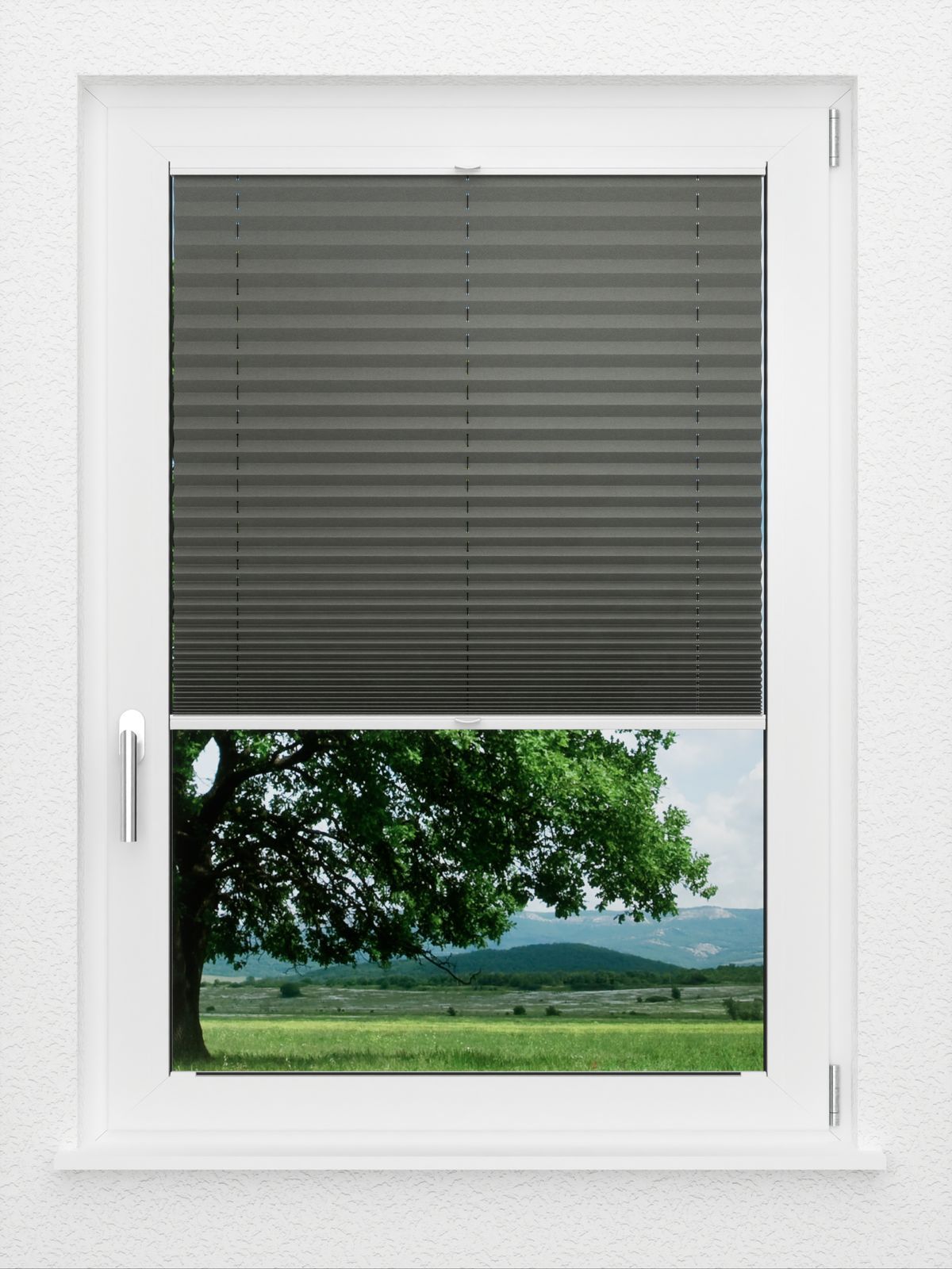 Detailansicht LYSEL HOME Plissee 208A Oliv Krepp