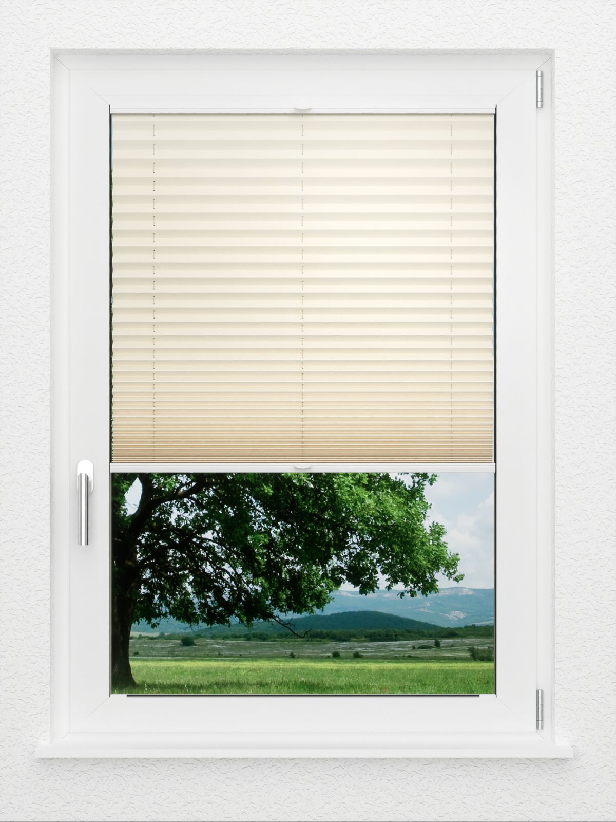 Detailansicht LYSEL HOME Plissee 133A Oliv Krepp