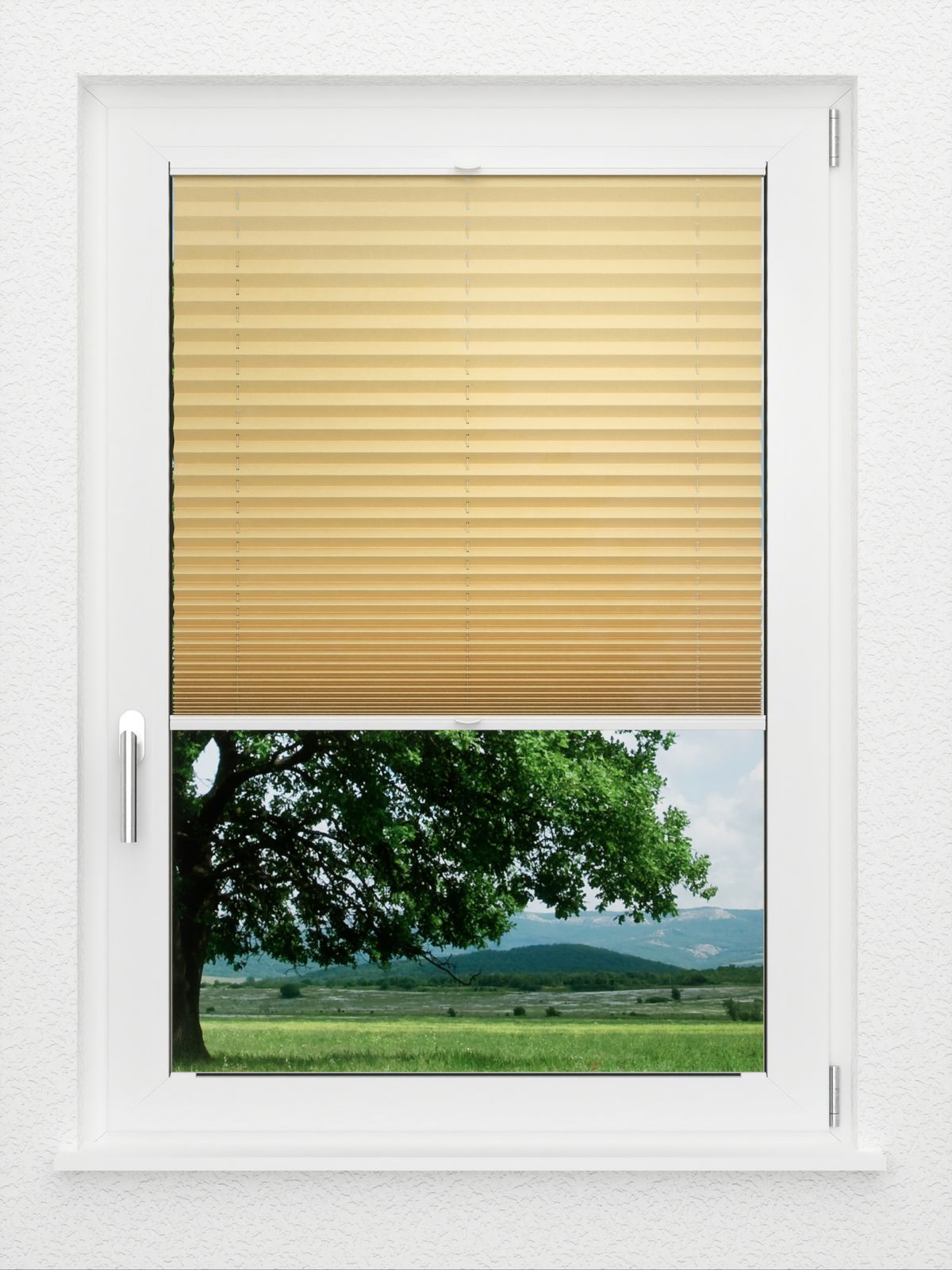 Detailansicht LYSEL HOME Plissee 225A Oliv Krepp