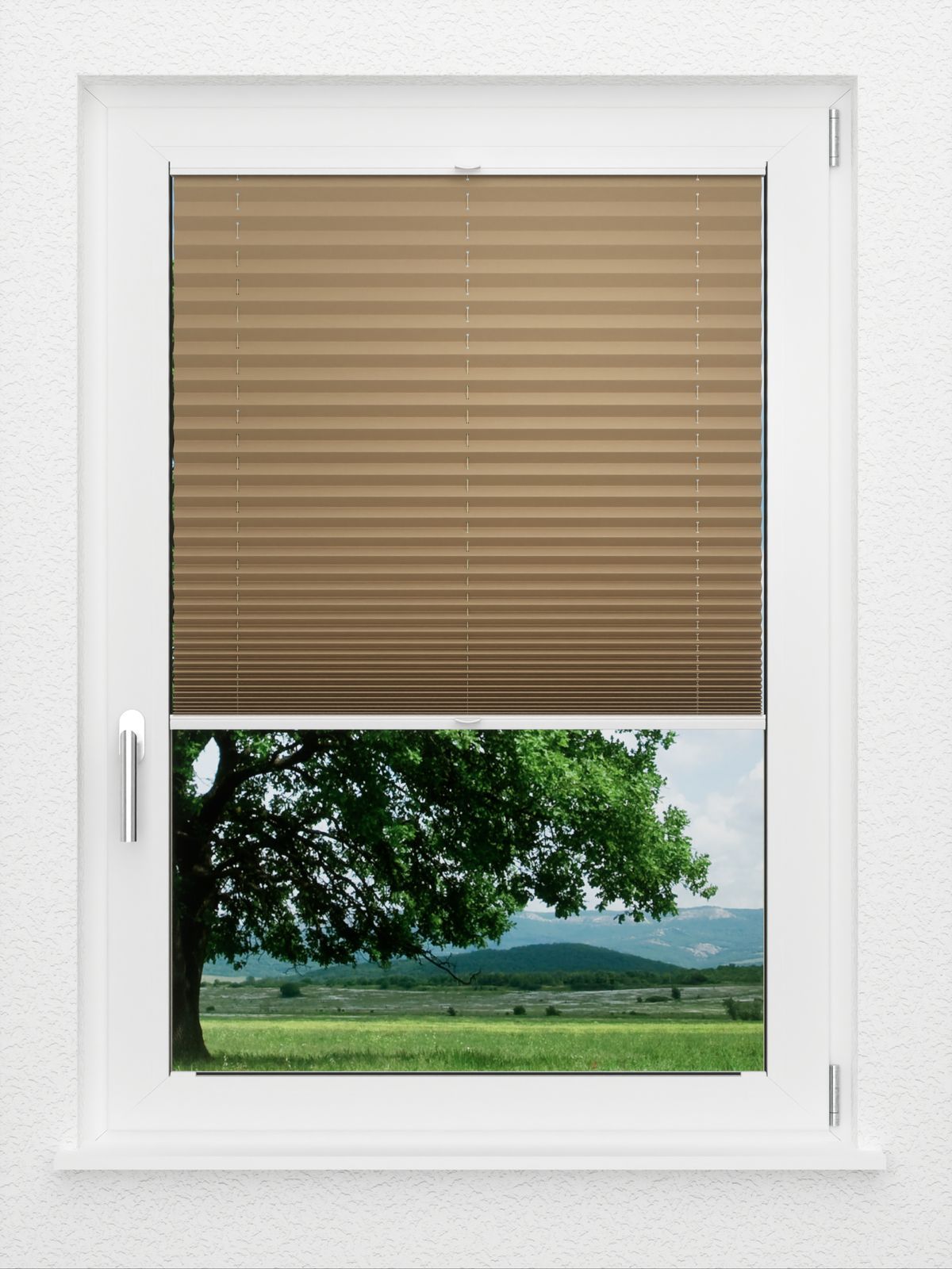 Detailansicht LYSEL HOME Plissee 235A Oliv Krepp