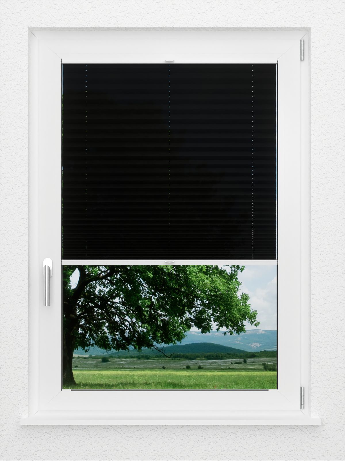 Detailansicht LYSEL HOME Plissee 138A Oliv Krepp