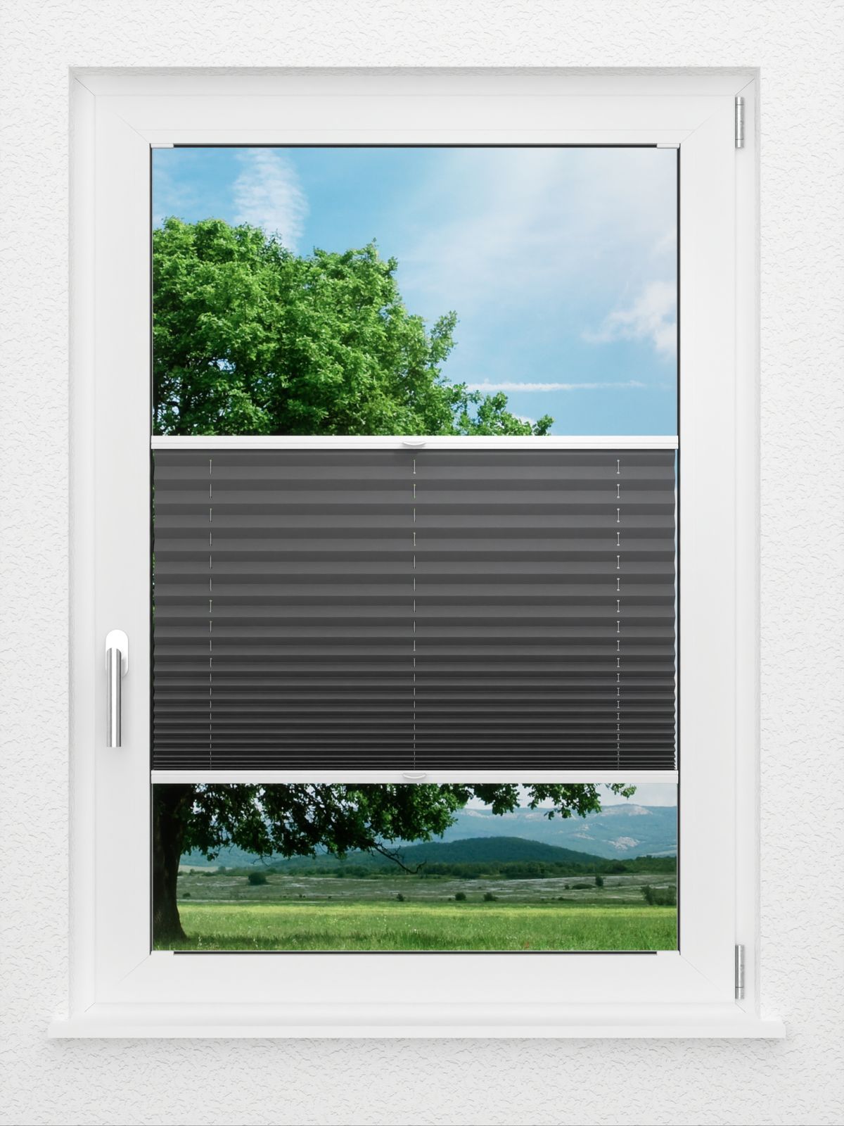 Detailansicht LYSEL HOME Plissee 233A Oliv Krepp