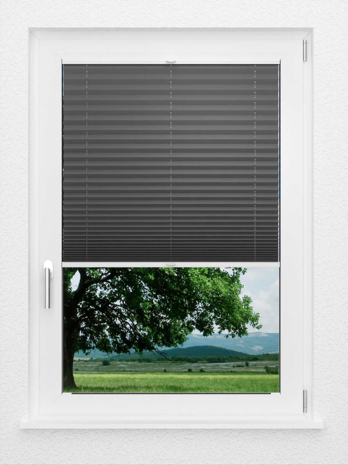 Detailansicht LYSEL HOME Plissee 233A Oliv Krepp