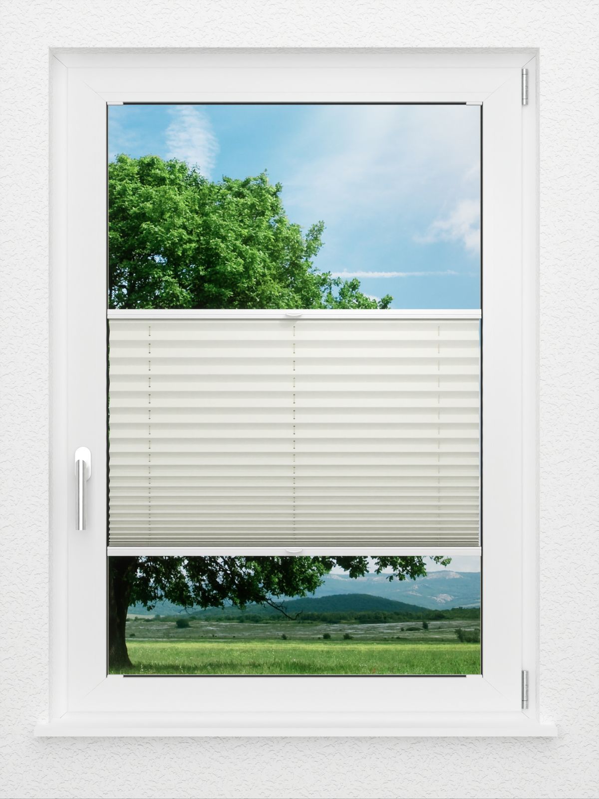 Detailansicht LYSEL HOME Plissee 219A Oliv Krepp BO