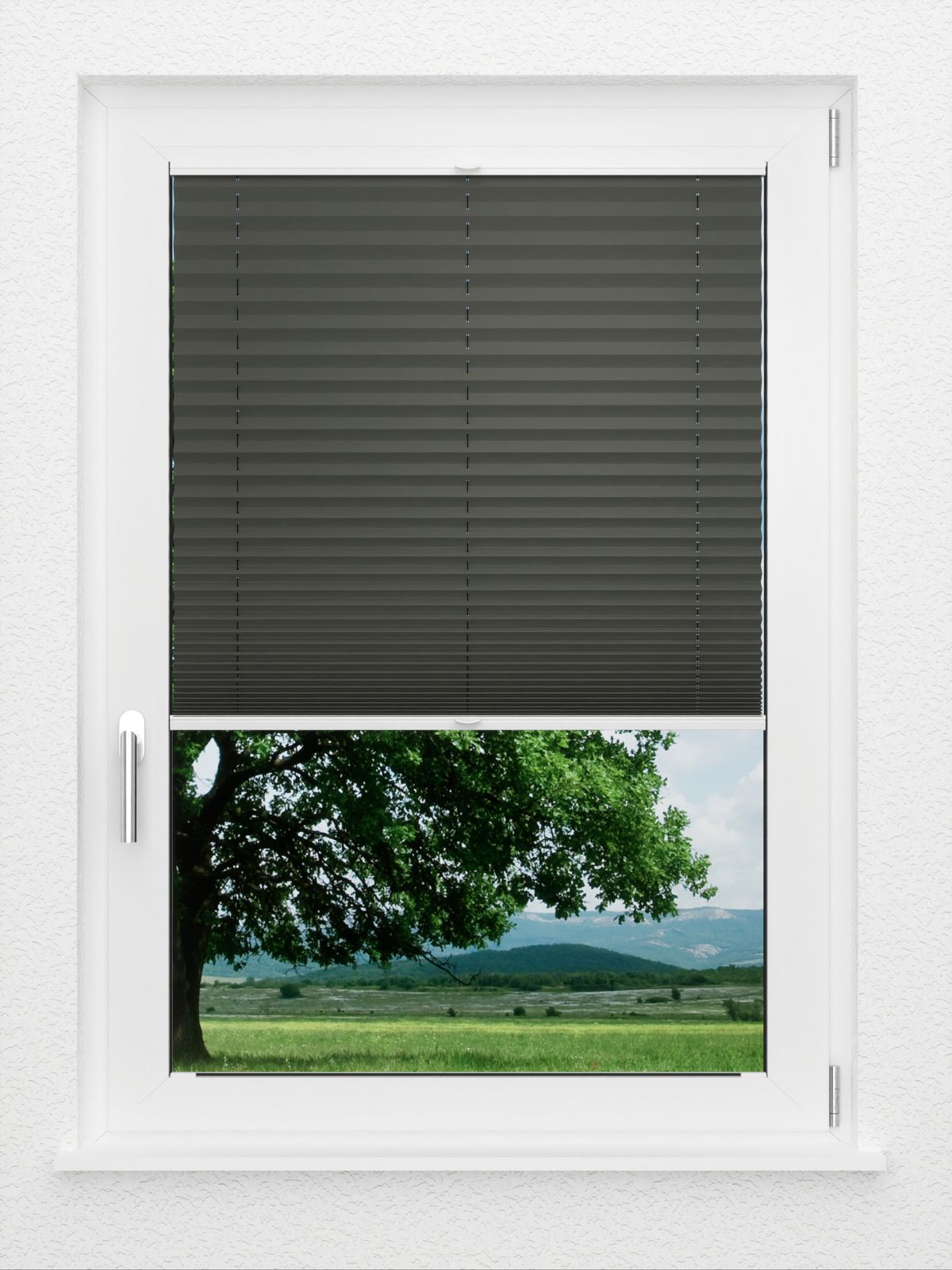 Detailansicht LYSEL HOME Plissee 202A Oliv Krepp BO